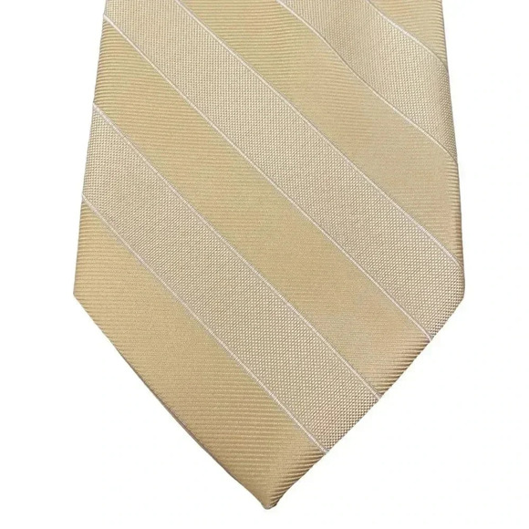 Yellow Men's Classic Stripes Tie Size Regular - Picture 1 of 8